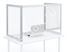 Защитный экран для стола прозрачный П-образный размер L