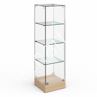 Витрина стеклянная стаканчик на подиуме из ДСП