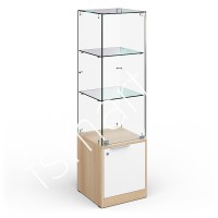 Витрина стаканчик стеклянная низкая с накопителем