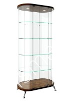 Витрина овальная стеклянная с подсветкой для магазина