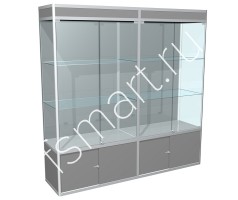 Алюминиевая витрина двойная с накопителем